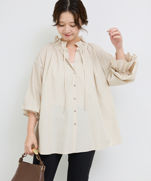 追加2》タイプライターフリルカラーブラウス（シャツ/ブラウス