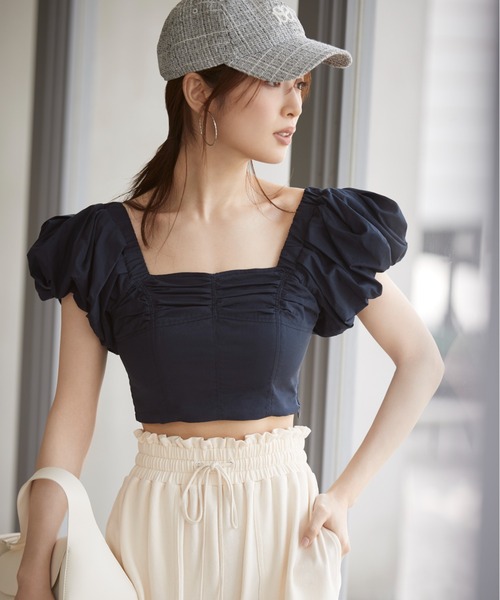 SNIDEL（スナイデル）の「パフスリクロップドブラウス（シャツ