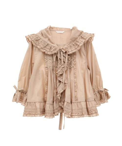 PINK HOUSE（ピンクハウス）の「フード付きボレロ風ブラウス（シャツ