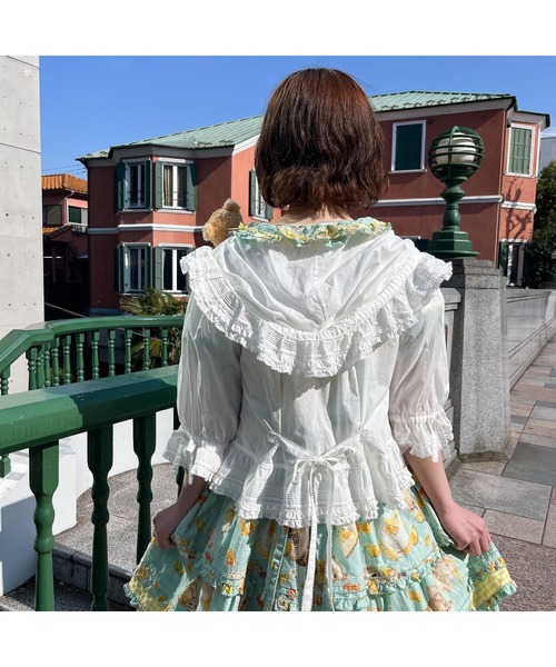 PINK HOUSE（ピンクハウス）の「フード付きボレロ風ブラウス（シャツ