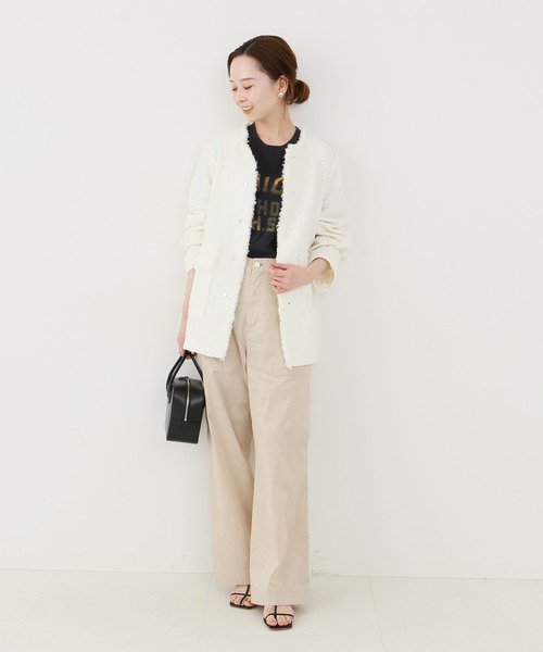 IENA（イエナ）の「Marin Tweed ジャケット.S（ノーカラージャケット