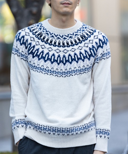 NAVY（ネイビー）の「NAVY フェアアイル柄モールニット（ニット