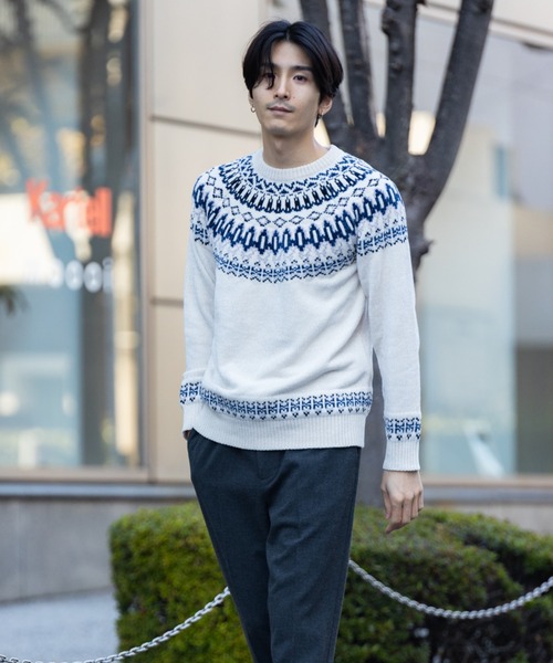 NAVY（ネイビー）の「NAVY フェアアイル柄モールニット（ニット