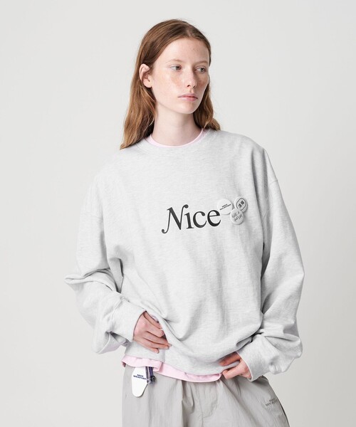 BOWWOW グレー クルーネック トレーナー BOWWOW グレー クルーネック