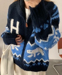 フェアアイル」に該当するレディースのニット/セーター（ブルー