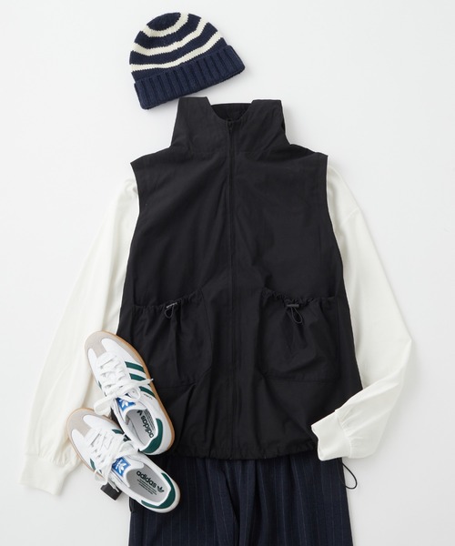 セットアップ対応】フード付きナイロンベスト MONO-MART LADY'S│MONO