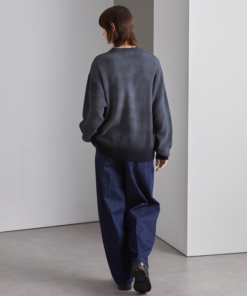 ヴィンテージスプレー加工 グラデーションオーバーサイズクルーネック