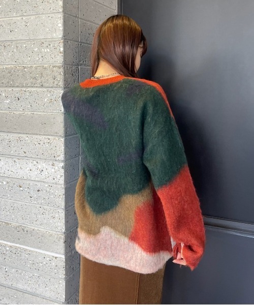 Ameri（アメリ）の「LITTLE FUNNY FACE SHAGGY KNIT TOP（ニット