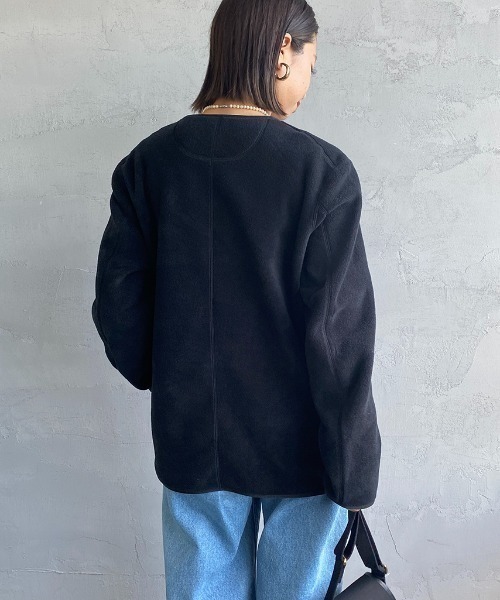 DANTON/ダントン] フリース ノーカラージャケット（ノーカラー
