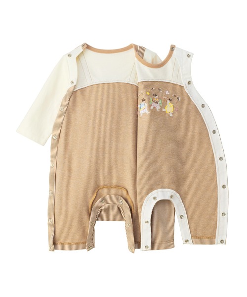 ミキハウスベア7分丈カバーオール（ロンパース）｜MIKI HOUSE