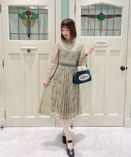 フレームローズ刺繍クロップドがま口バッグ/fint フィント