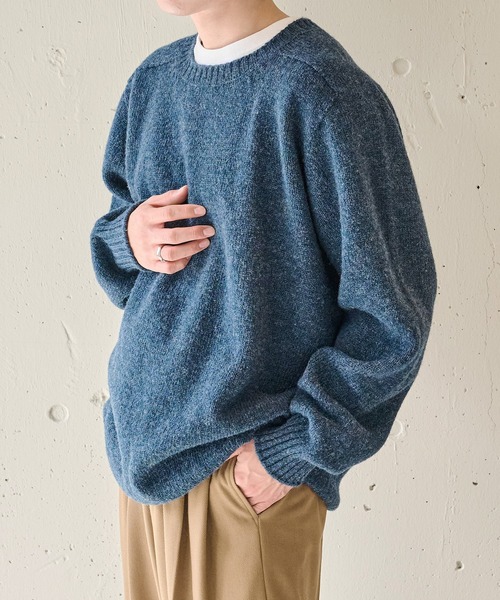セール】【JAMIESONS】3PLY Plain Saddle Shoulder crew neck WG838C