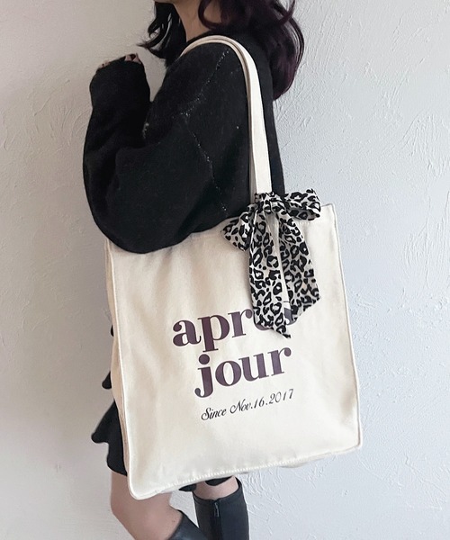 スカーフ付きキャンバスバッグ（トートバッグ）｜apres jour（アプレ