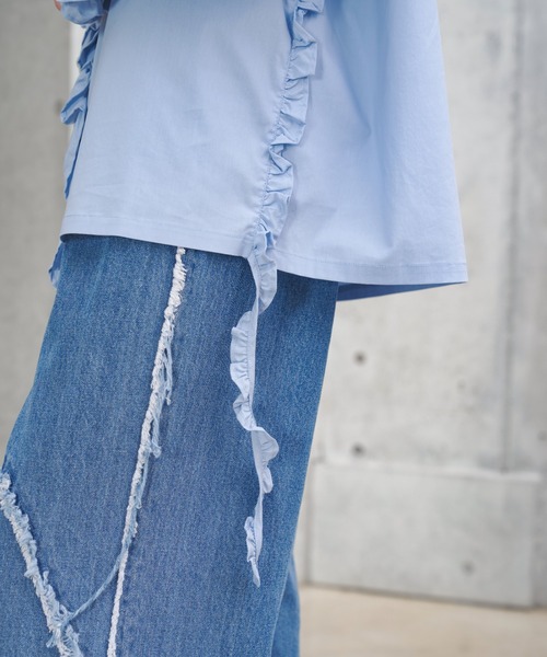 seyto（セイト）の「Long frill big collar shirt / ロングフリル