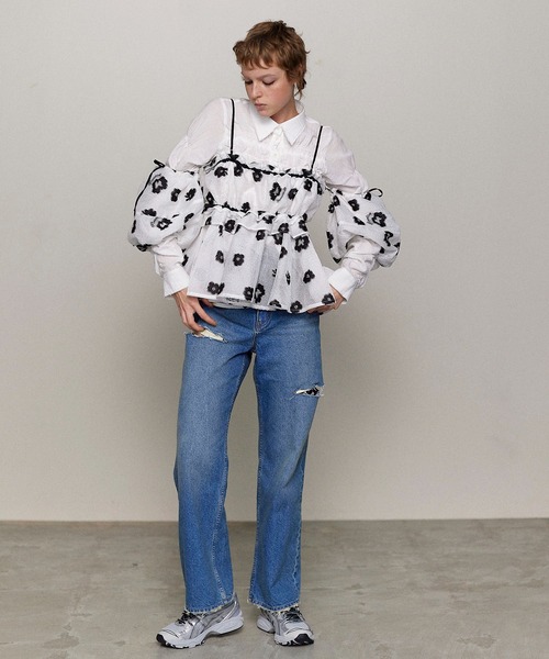 Shirring Bustier Shirt/シャーリングビスチェシャツ【MAISON SPECIAL