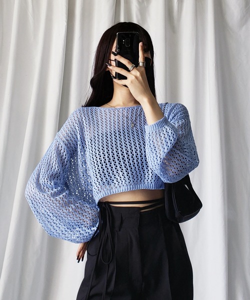 me+em select（ミームセレクト）の「【 7color 】ショート丈メッシュ