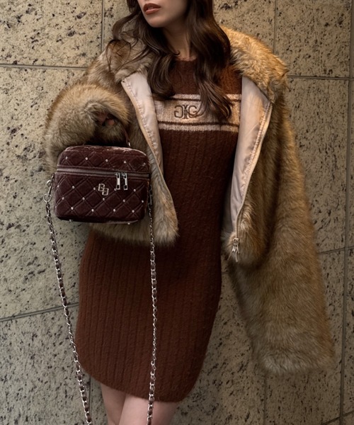 ZOZO限定！！】ラインストーンキルティングBAG（ショルダーバッグ