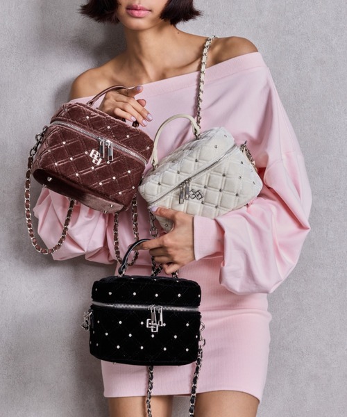 ZOZO限定！！】ラインストーンキルティングBAG（ショルダーバッグ