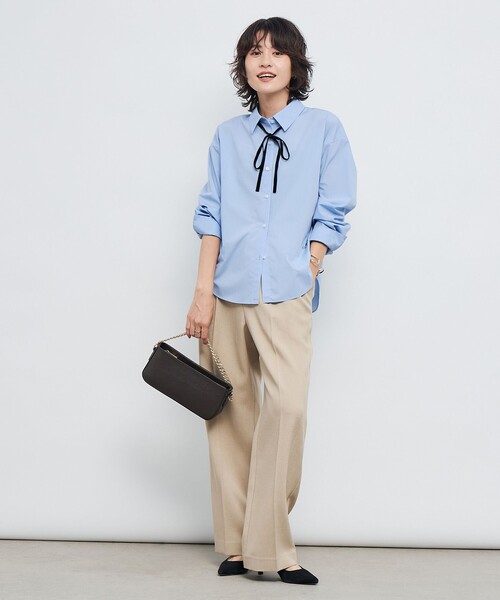 セール】ウォッシャブルリボン付きシャツ（シャツ/ブラウス