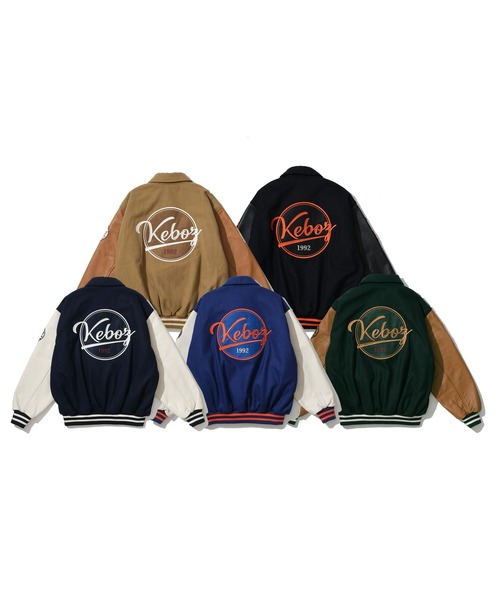 KEBOZ（ケボズ）の「MELTON & LEATHER VARSITY JACKET（スタジャン