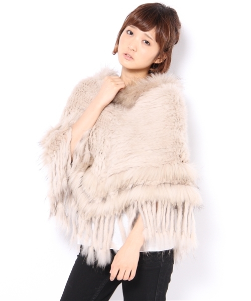 goa ゴア 高級 ポンチョ ラビット ラクーン y2k Fサイズ goa ゴア 高級