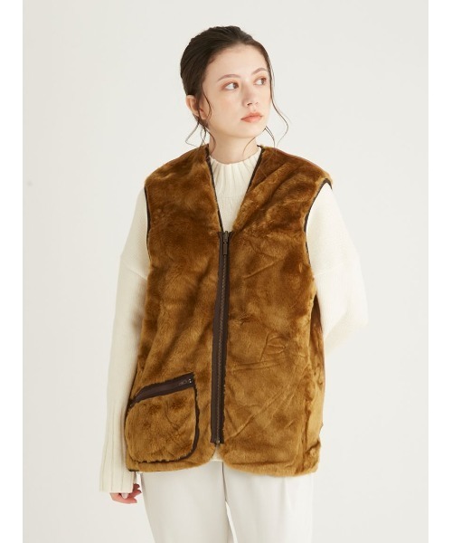 フロントジップ ファー ライナー ベスト（レギュラーフィット