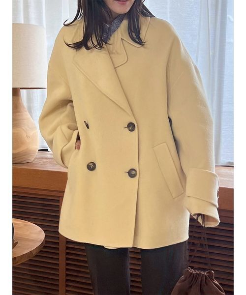 セール】woolコクーンシルエットピーコート（ピーコート）｜Mila Owen