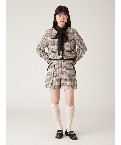 LILY BROWN（リリーブラウン）の「ラグランオーガンザボウタイブラウス