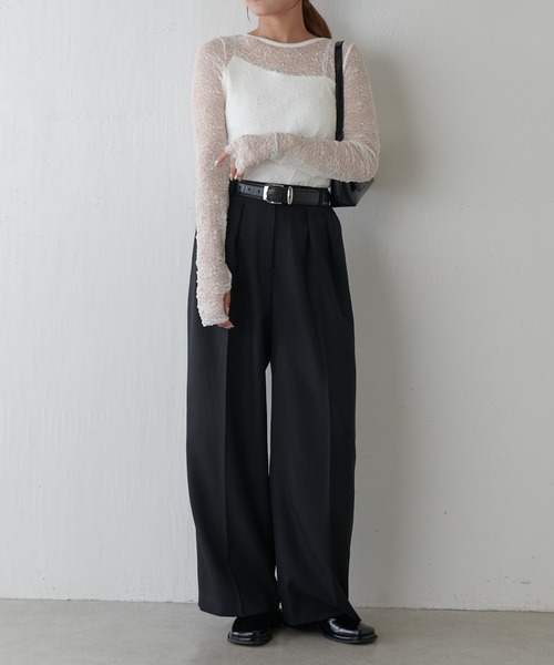 セール】レースロングスリーブトップス（Tシャツ/カットソー）｜Lui's