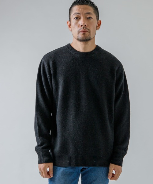 セール】『XLサイズあり』シェットランドウールクルーネックニット