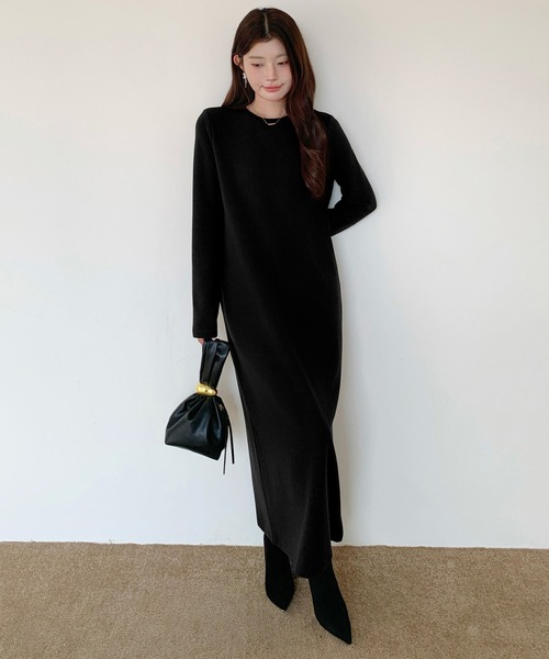 セール】【選べる着丈】裏起毛 マキシワンピース（ワンピース）｜by