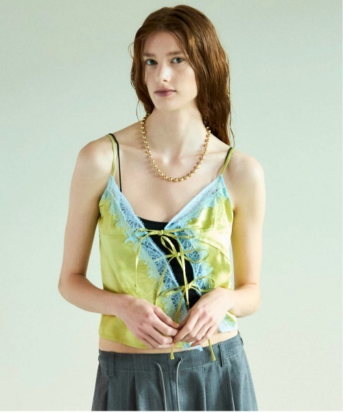 Lace Docking Satin Camisole/レースドッキングサテンキャミソール