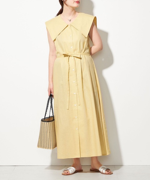 ZOZO限定】SHIPS.me:ビッグ カラー フレア ワンピース（ワンピース