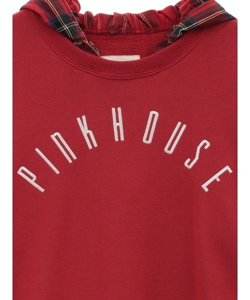 PINK HOUSE（ピンクハウス）の「タータンチェックフード付きロゴ