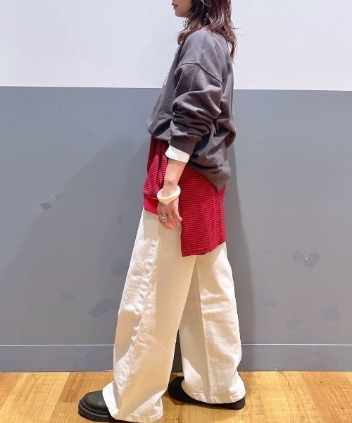 セール】【SOMETHING】LISAワイドパンツ (透けにくい / 股上深め