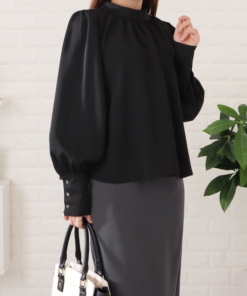 セール】ロングカフスギャザーブラウス（シャツ/ブラウス）｜Lace