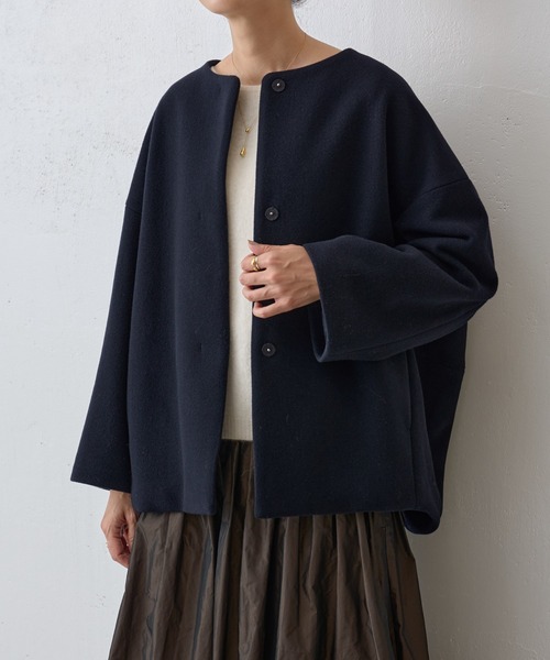 BEARDSLEY（ビアズリー）の「うしろぷっくりウールコート（ノーカラー