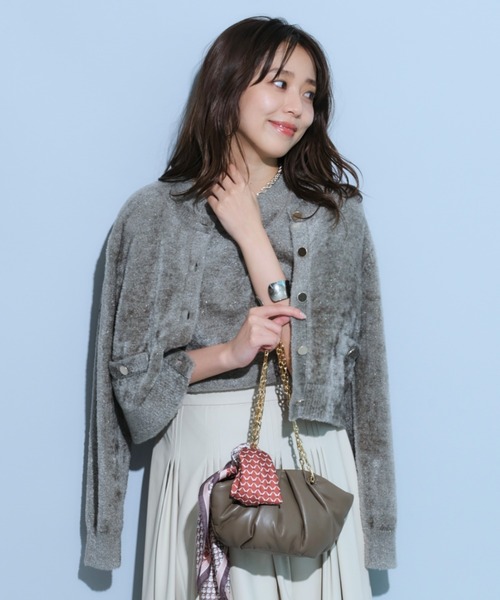 JUSGLITTY（ジャスグリッティー）の「ラメベロアカーディガン（ニット