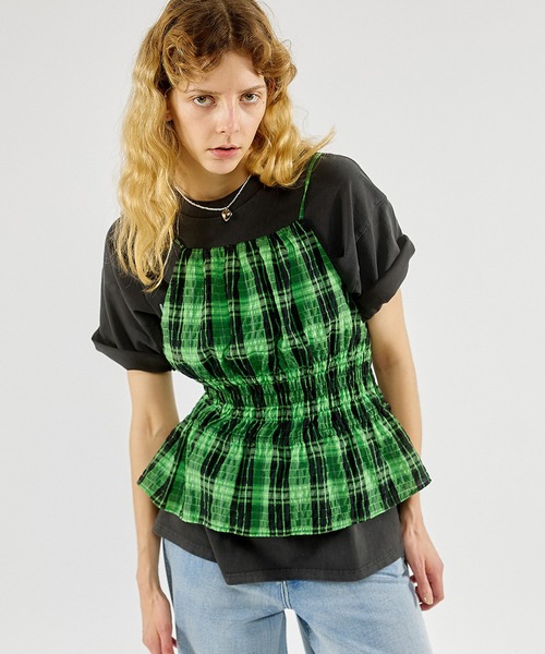 MAISON SPECIAL（メゾンスペシャル）の「Checked Shirring Bustier
