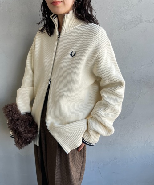 FRED PERRY/フレッドペリー] 別注 ハイネック ジップニット