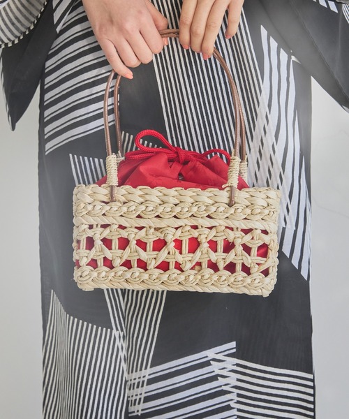 和装バッグ 網代バッグ 取り外し可 京都 小物 浴衣 和装バッグ網代