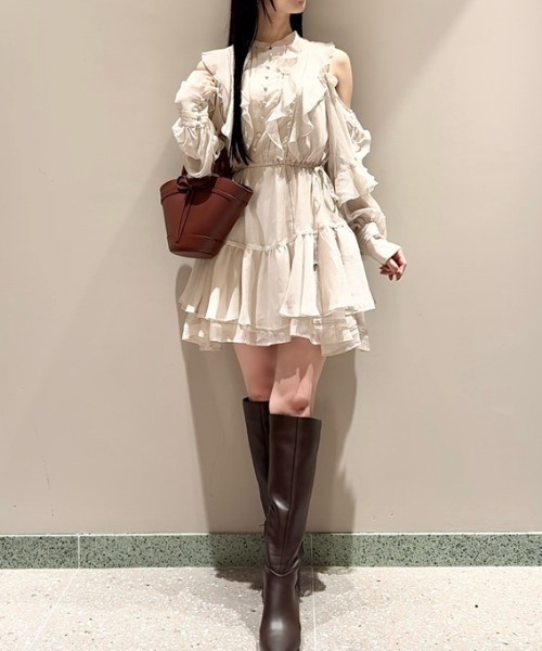 SNIDEL（スナイデル）の「フリルシフォンミニワンピース（ワンピース