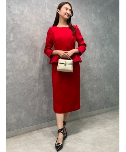 CELFORD（セルフォード）の「ロングスリーブペプラムタイトワンピース