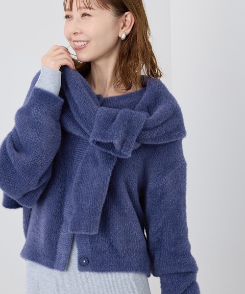 セール】fluffy knitフラッフィーニット/ふわふわMIXフェザーニット