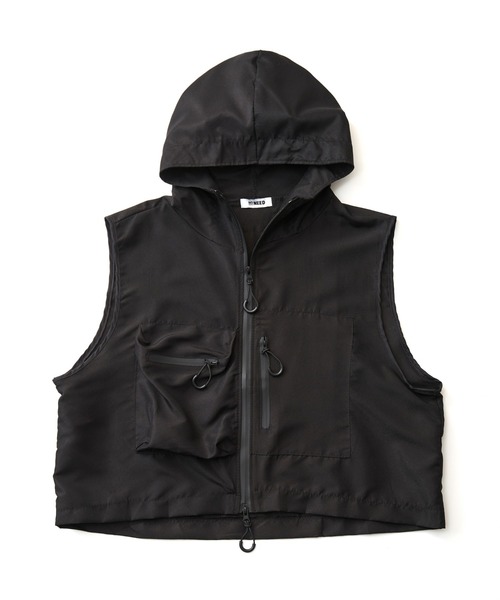 セール】ショート丈フード付きミリタリーベスト（ベスト）｜NO NEED