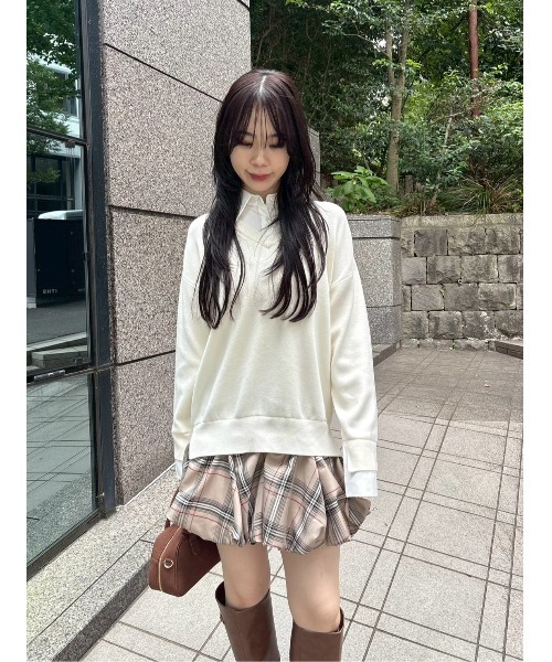 セール】ニットドッキングバルーンワンピース（ワンピース）｜LILY