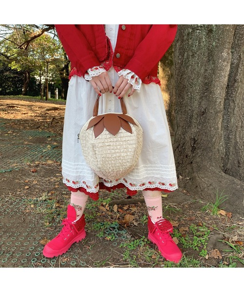 PINK HOUSE（ピンクハウス）の「いちごフリルバッグ（トートバッグ