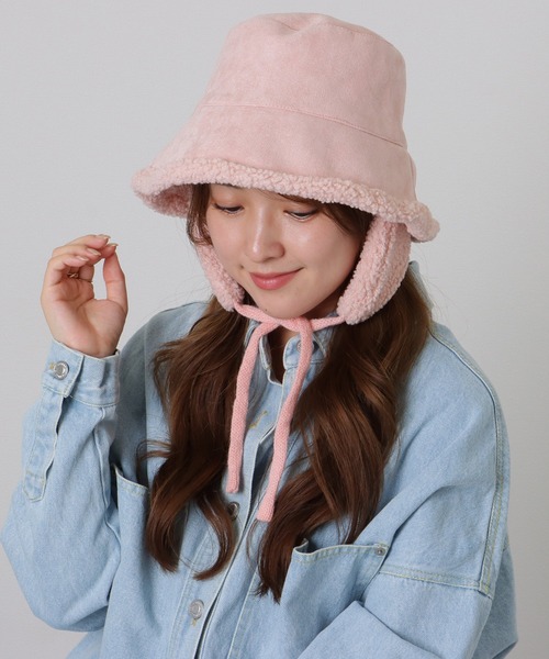 セール】スエード調 裏ボア 耳付き バケット ハット（ハット）｜Lace