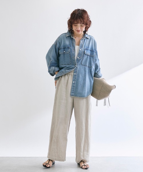 RIVE DROITE【MONN.:.(モン)】ビッグデニムシャツ ブラウン