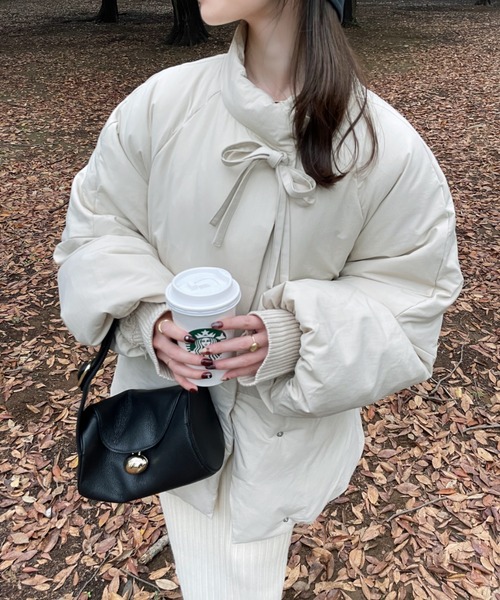 hinari（ヒナリ）の「中綿リボンミドルコート（ブルゾン）」 - WEAR